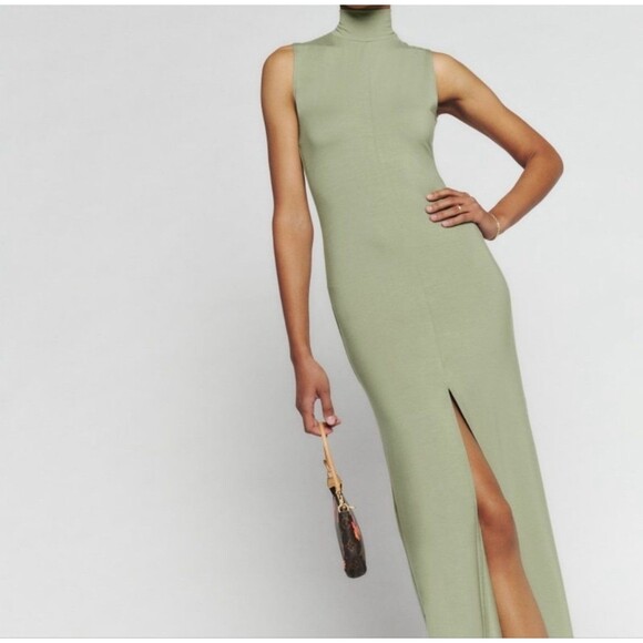 Reformation Axton Knit Dress in Artichoke Size S NWT - Picture 1 of 11
